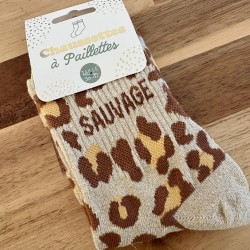CHAUSSETTES A PAILLETTES leopard