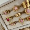 BAGUES AGATE ROSE  FUSHIA