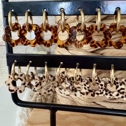 BOUCLES FLEURS LEOPARD